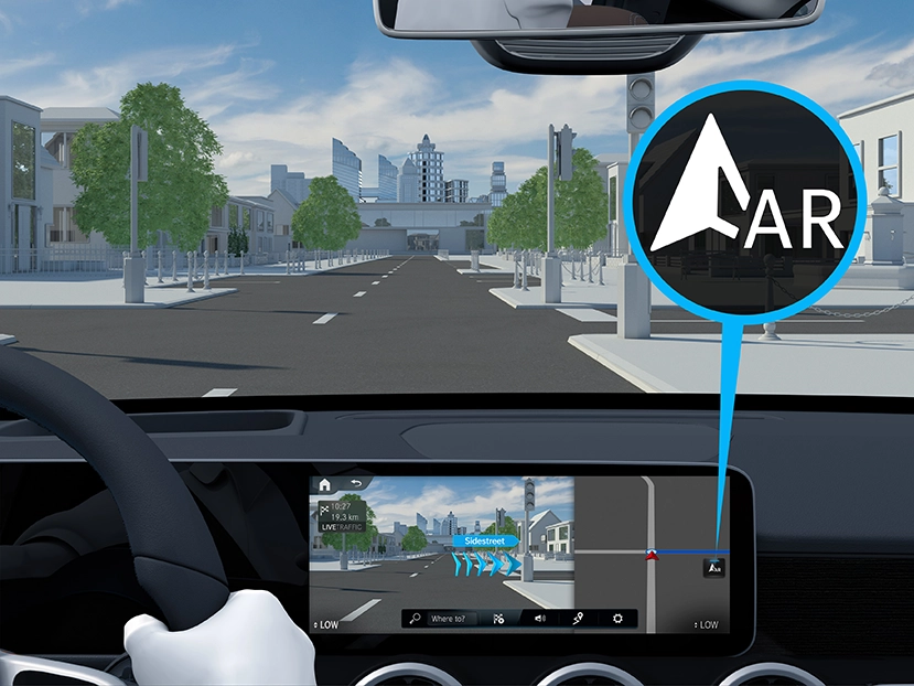 MBUX augmented reality for navigation in the EQE sedan